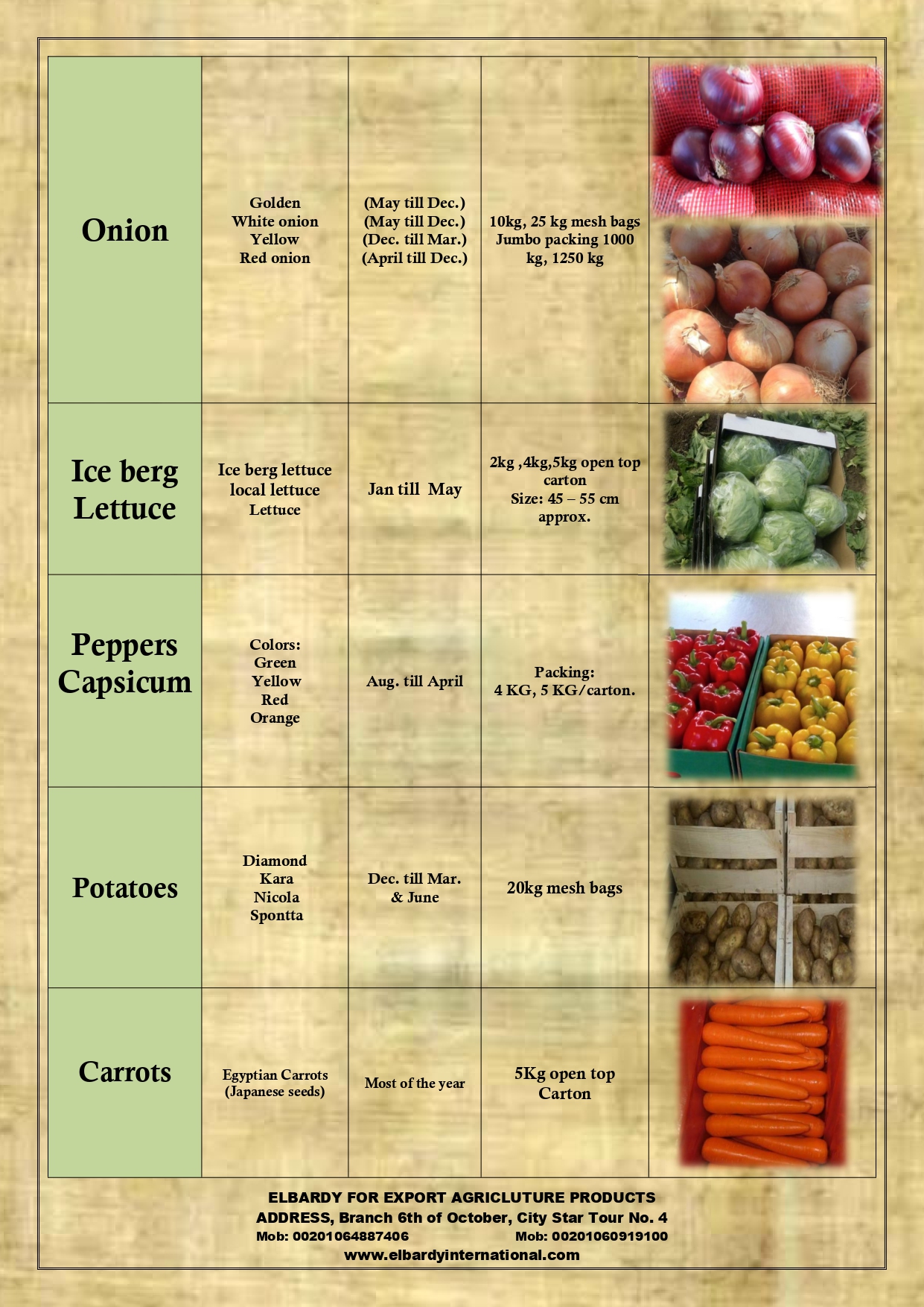 elbardy list bage 6 complete vegetables list